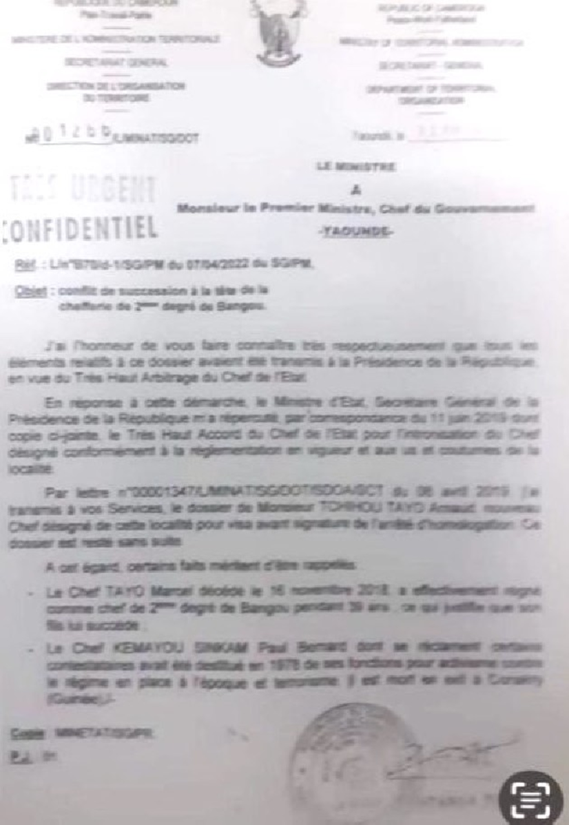 Courrier fuité concernant la commission
